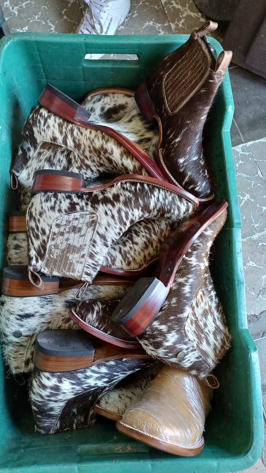 The Aurora Cowhide Ankle Boots ready to ship