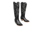 Lorraine Black Leather Knee High Boots - Stiefeld Boots Canada