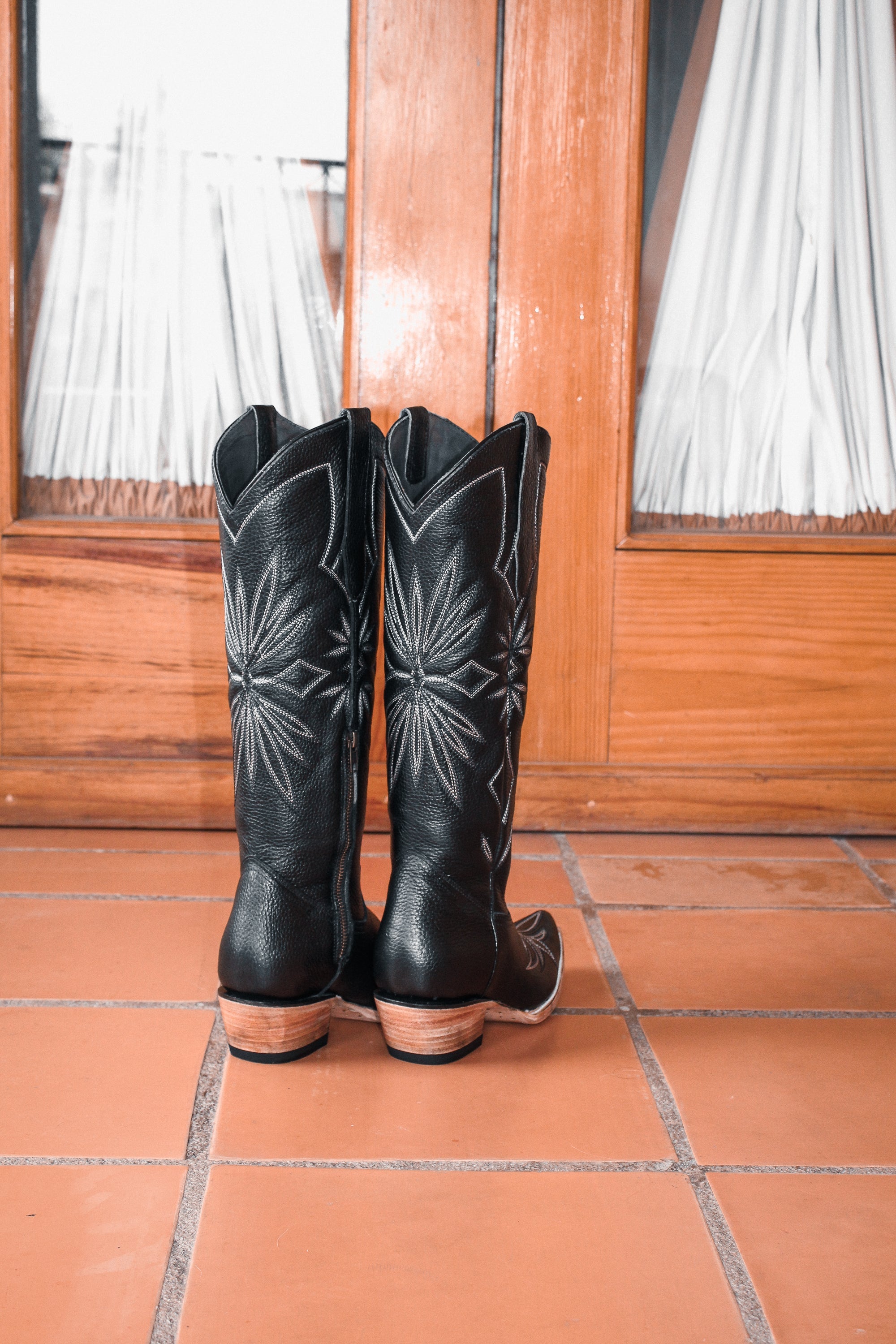 Lorraine Black Leather Knee High Boots - Stiefeld Boots Canada